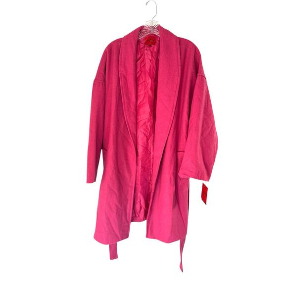 New with Tags Narciso Rodriguez Pink Belted Relaxed Trench Coat Overcoat Size XL - Picture 1 of 10